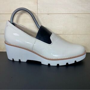 Vionic Willa Wedge Cream White Women's Size 8 Orthopedic Shoes Patent Leather